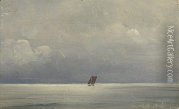 Kleines Segelschiff Auf Dem Meer Oil Painting - Vilhelm Peter Carl Petersen