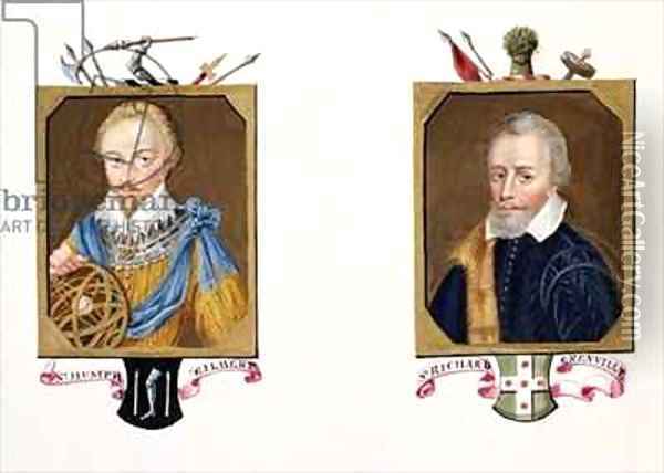Double portrait of Sir Humphrey Gilbert and Sir Richard Grenville from Memoirs of the Court of Queen Elizabeth Oil Painting - Sarah Countess of Essex