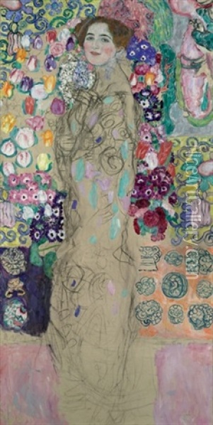 Frauenbildnis, Portrait Of Ria Munk Iii Oil Painting - Gustav Klimt