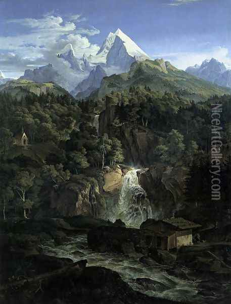 The Watzman c. 1824 Oil Painting - Adrian Ludwig Richter