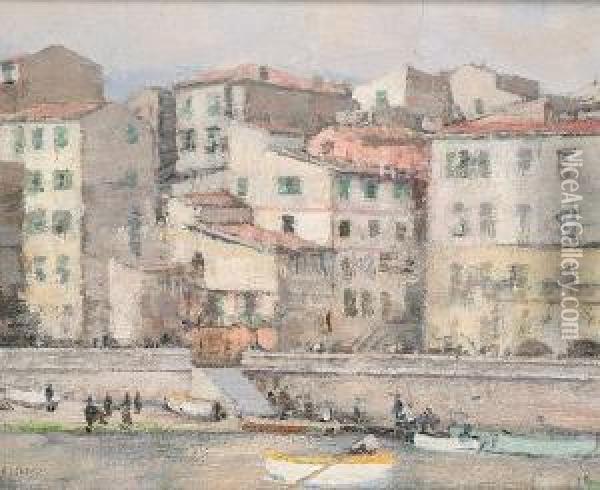 Harbour Scene Oil Painting - Henry Bishop
