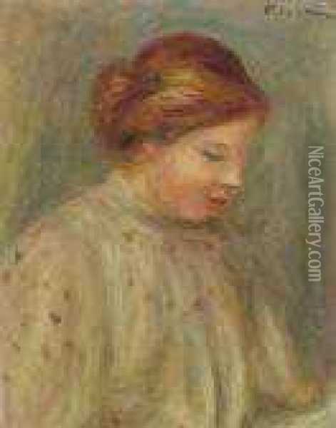 Buste De Femme Blonde Oil Painting - Pierre Auguste Renoir