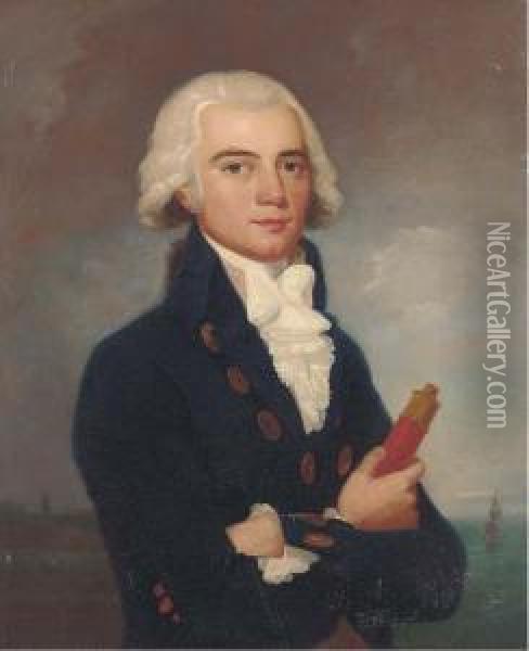 Portrait Of A Young Naval Officer Oil Painting - Lemuel Francis Abbott