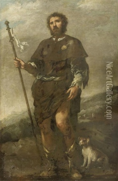 Der Heilige Rochus Oil Painting - Matteo de' Pitocchi (Matteo Ghidoni)