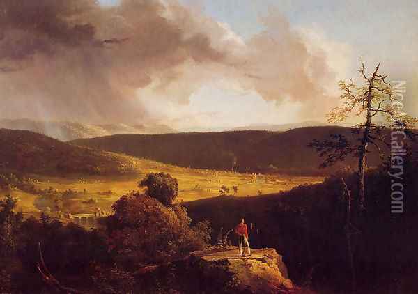 View of L'Esperance on the Schoharie River Oil Painting - Thomas Cole