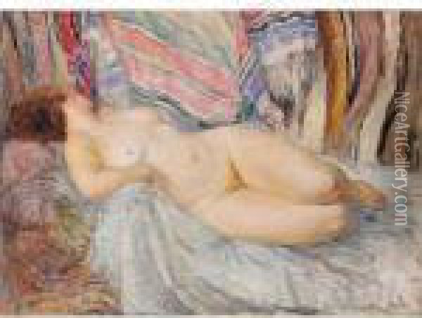 Femme Nue Allongee Oil Painting - Henri Lebasque