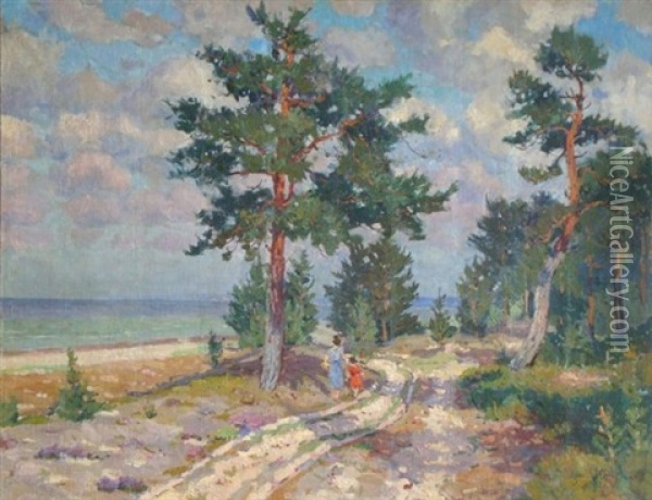 Near The Sea Oil Painting - Jekabs Apinis