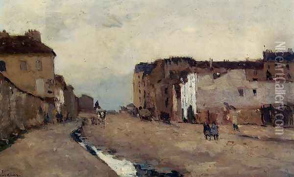 A Street in Bercy Oil Painting - Albert Lebourg