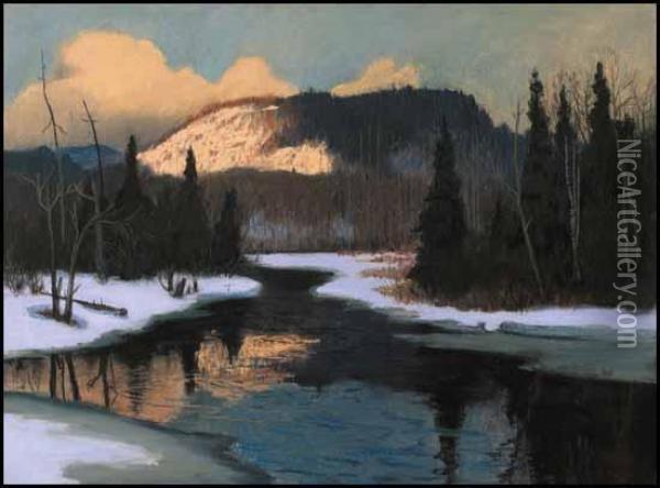 The Cache River, Evening In March Oil Painting - Maurice Galbraith Cullen