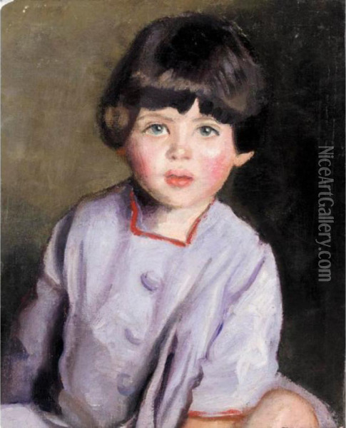The Violet Sweater Oil Painting - Harrington Mann