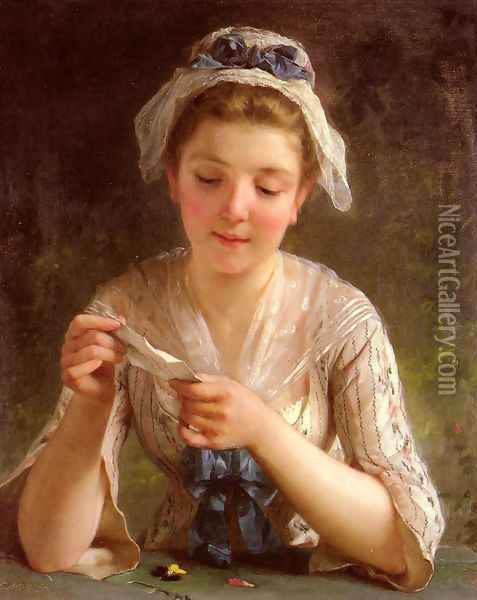 La Lettre (The Letter) Oil Painting - Emile Munier