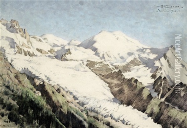 Berglandschaften Bei Chamonix Oil Painting - Charles Daux