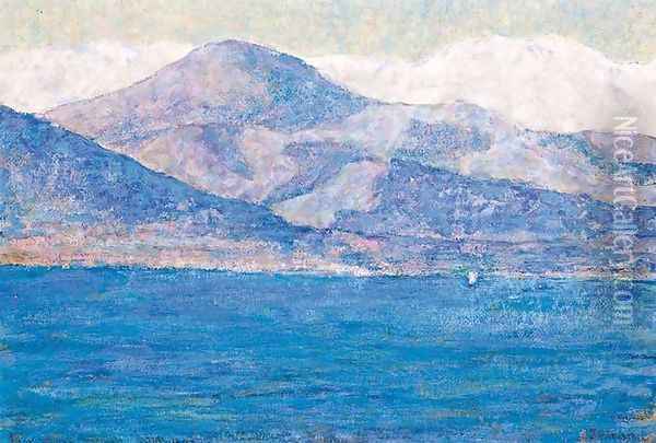 Les Alpes Maritimes, Antibes Oil Painting - John Peter Russell
