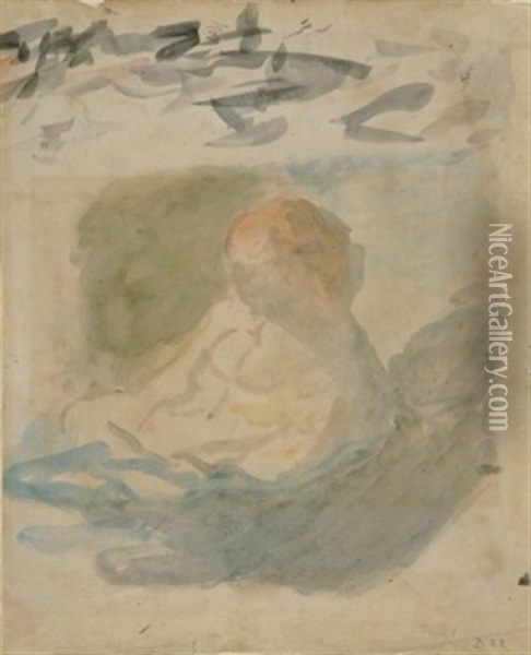 Etude D'une Femme Etendue Oil Painting - Honore Daumier
