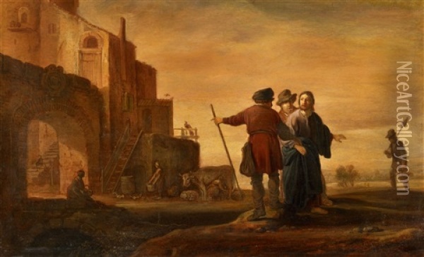 A New Testament Scene Oil Painting - Claes Cornelisz. Moeyaert