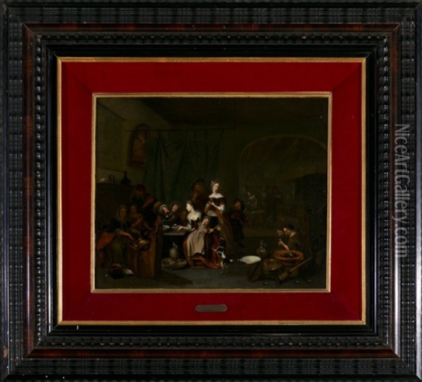 Escena Familiar En Un Interior Oil Painting - Richard Brakenburg