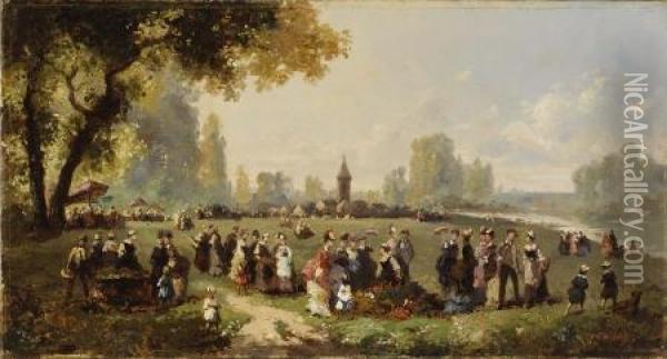 Dimanche, Dans Le Parc Oil Painting - Pierre Theodore Colson