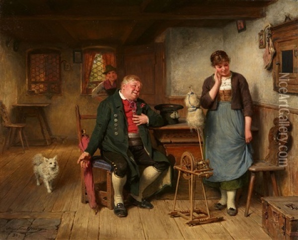 The Good Match Oil Painting - Hugo Wilhelm Kauffmann
