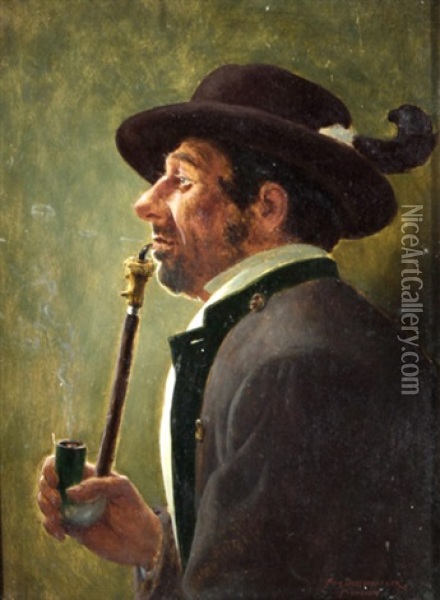 Fischer Vom Chiemsee (genannt Bol) Oil Painting - August Wilhelm Dieffenbacher