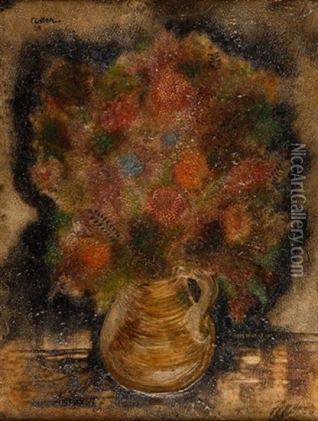 Kwiaty W Wazonie Oil Painting - Jankel Adler