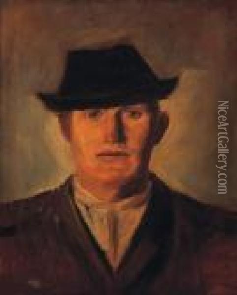 Man In A Hat Oil Painting - Laszlo Mednyanszky
