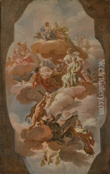 The Apotheosis Of The Spanish Monarchy Oil Painting - Corrado Giaquinto
