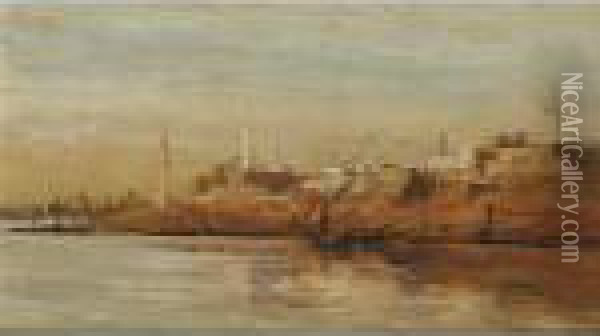 Girgeh, On The Nile Oil Painting - Frederick Arthur Bridgman