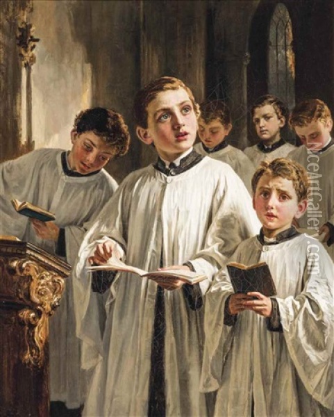 The Choir Boys Oil Painting - Sophie Anderson