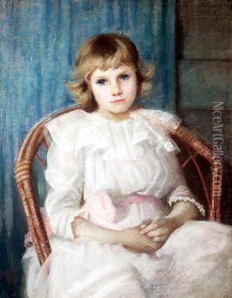 Portrait of a Young Girl Oil Painting - Florence Cooper