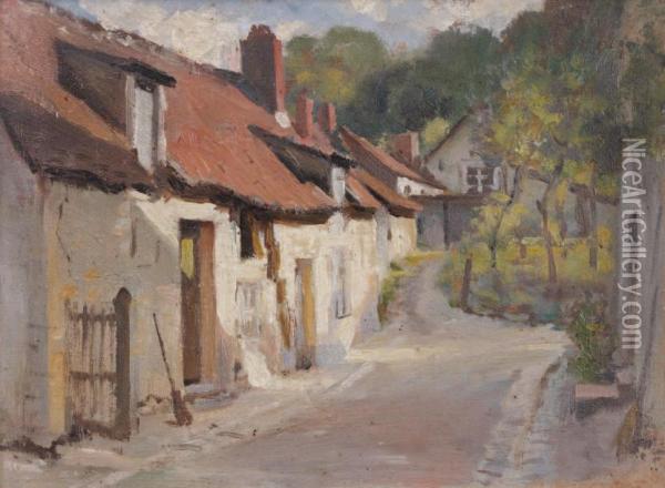 Rue De Village Oil Painting - Edouard Bernard Debat-Ponsan