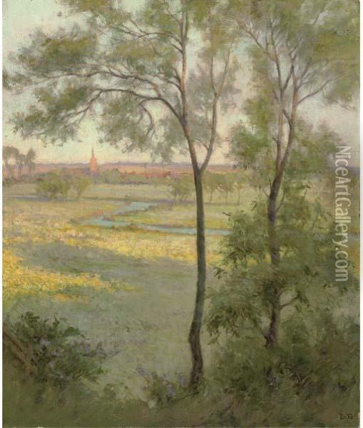 Across The Meadow Oil Painting - Wilfred Williams Ball