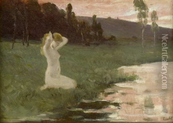 Abendstimmung Oil Painting - Ludwig Von Hofmann