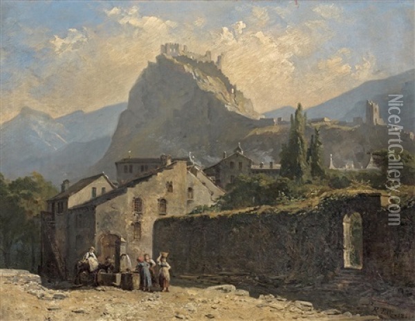 Sion, Vue De Tourbillon Oil Painting - Raphael Ritz