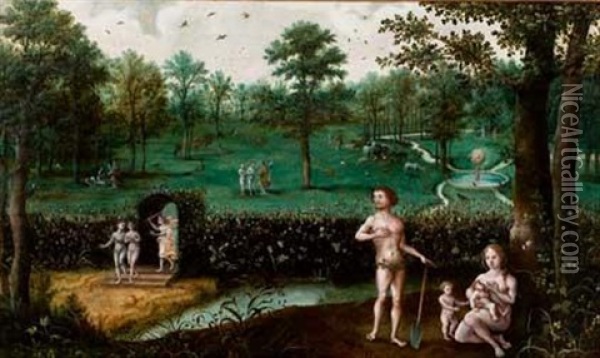 Adam Et Eve Oil Painting - Pieter Jansz Pourbus
