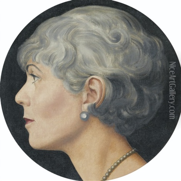 Mrs. Howard Linn Oil Painting - Bernard Boutet De Monvel
