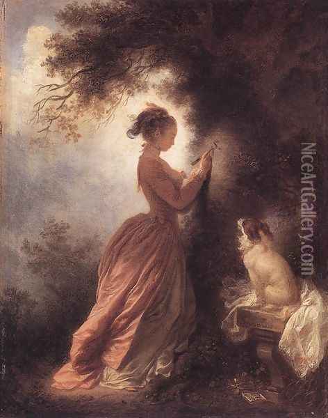 The Souvenir 1775-78 Oil Painting - Jean-Honore Fragonard