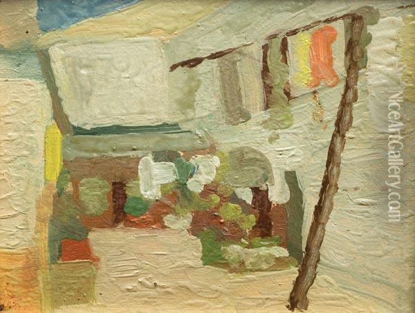 El Patio Oil Painting - Alfredo De Simone