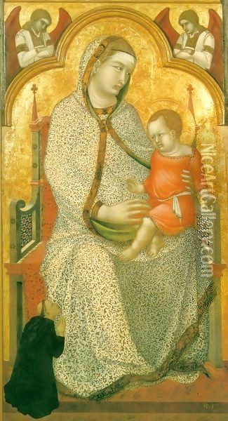 Enthroned Madonna and Child Oil Painting - Pietro Lorenzetti