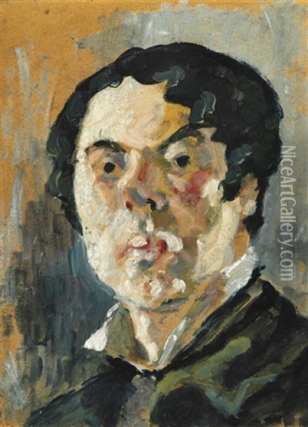 Self Portrait Oil Painting - Harald Giersing