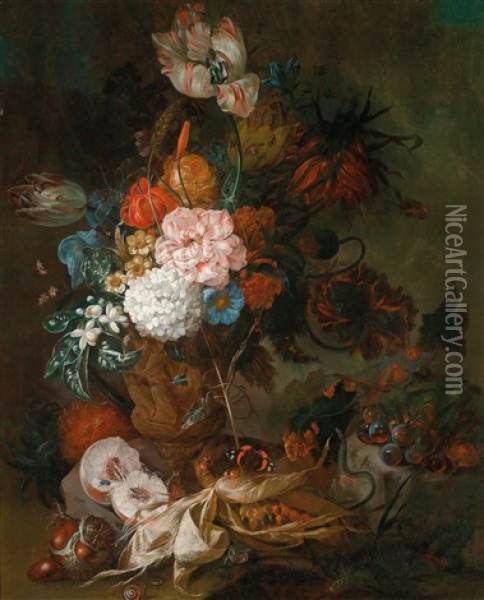 Ein Stillleben Aus Rosen Oil Painting - Gertrude Metz