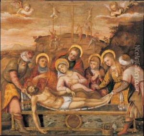 Compianto Sul Cristo Morto Oil Painting - Calisto Piazza