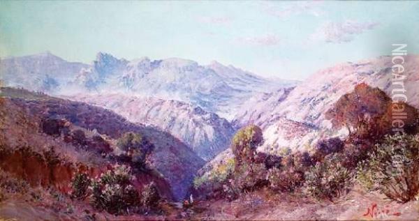 Panorama De L'atlas, Circa 1910 Oil Painting - Maxime Noire