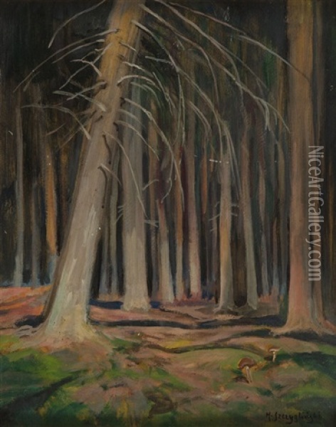 In The Forest Oil Painting - Henryk Szczyglinski