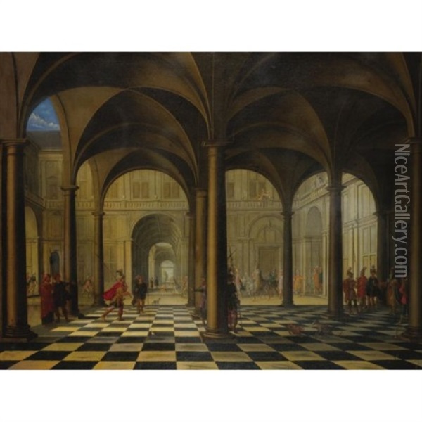 Interior Of A Cathedral Oil Painting - Jacob Ferdinand Saeys