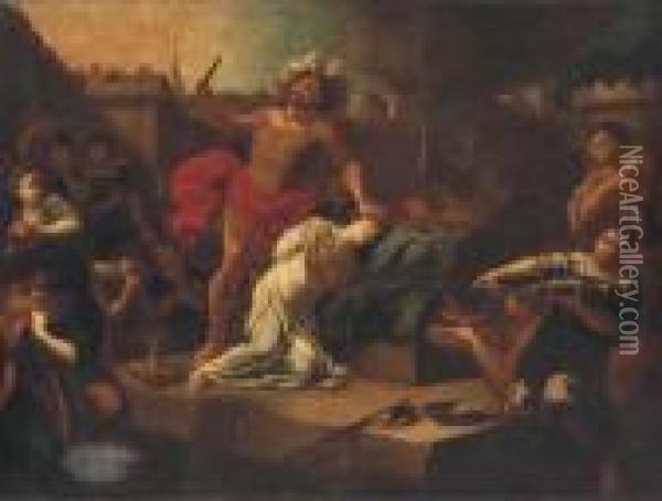 Jephthah's Daughter Oil Painting - Charles Lebrun