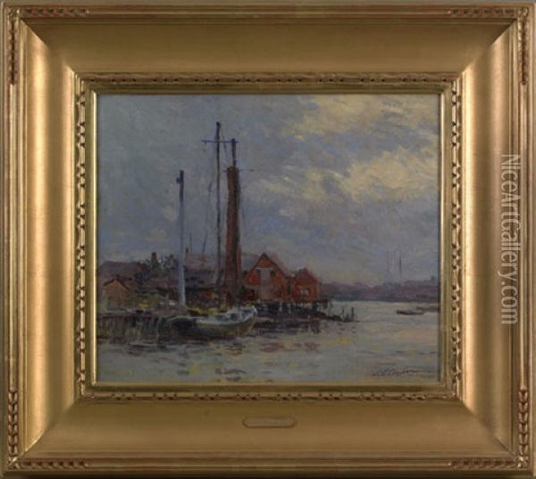 Twilight, Gloucester Harbor Oil Painting - Joseph Conover Claghorn