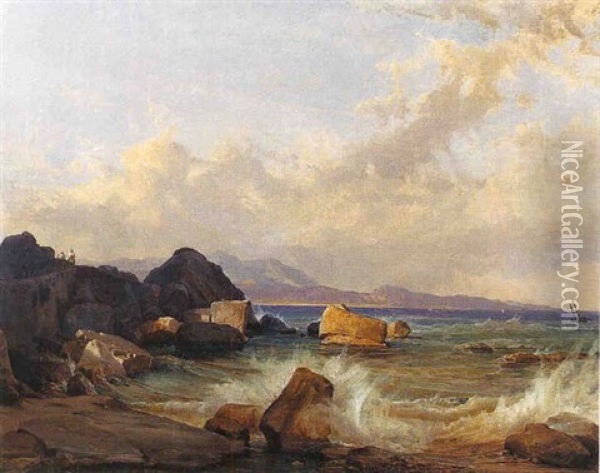 Cote Mediterraneenne Oil Painting - Friedrich Nerly the Younger