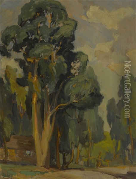 Cabin Amongst The Eucalyptus Oil Painting - Franz Arthur Bischoff