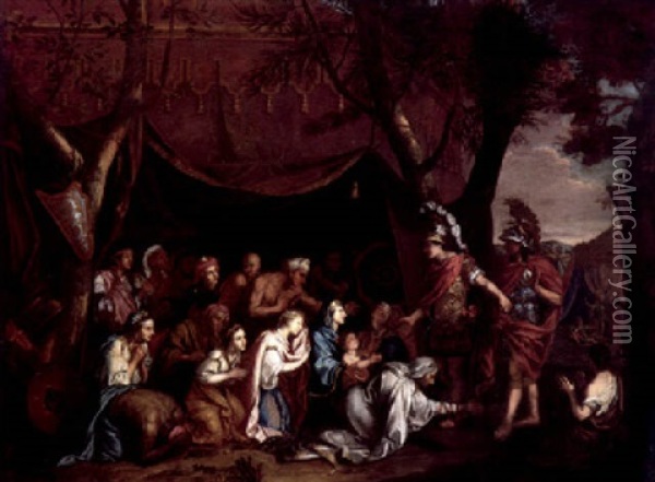 La Famille De Darius Implorant La Clemence D'alexandre Oil Painting - Charles Le Brun