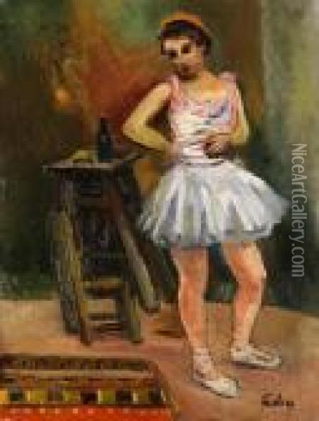 Ballerina Im Atelier Oil Painting - Adolphe Feder